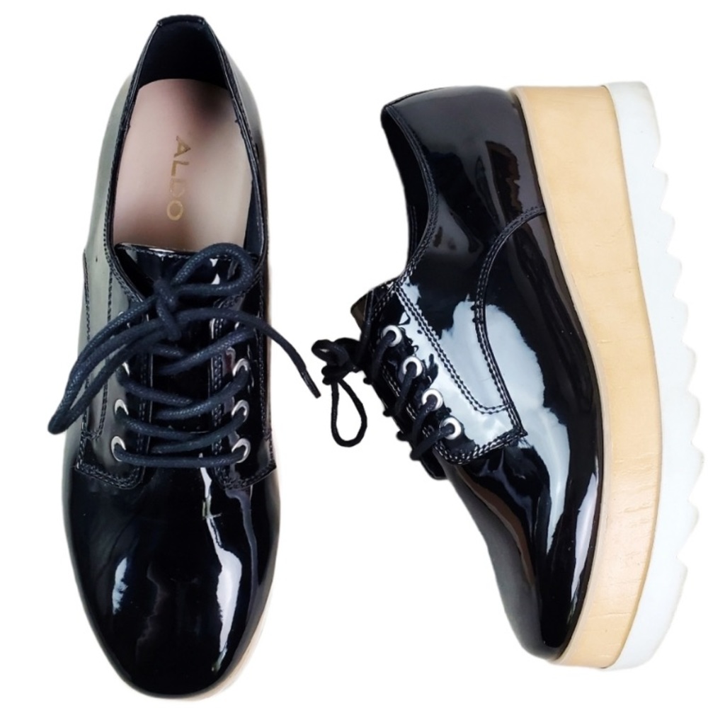 ✨ALDO | Vellezzo Black Patent Leather Oxford Shoes (7.5US) 🦋✨